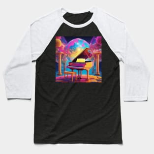 A Piano With A Colorful and Psychedelic Background Baseball T-Shirt